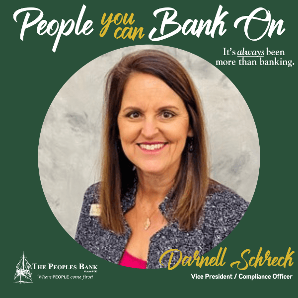 Darnell Schreck Reaches 35 Years with The Peoples Bank